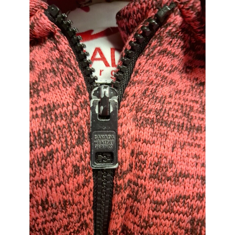 Canada Weather Gear Women's L Sherpa Lined Hooded Knit Jacket Pink Black Outdoor - Picture 11 of 11